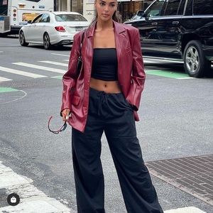 Local European Wide Leg Multi Pocket Pant in Black